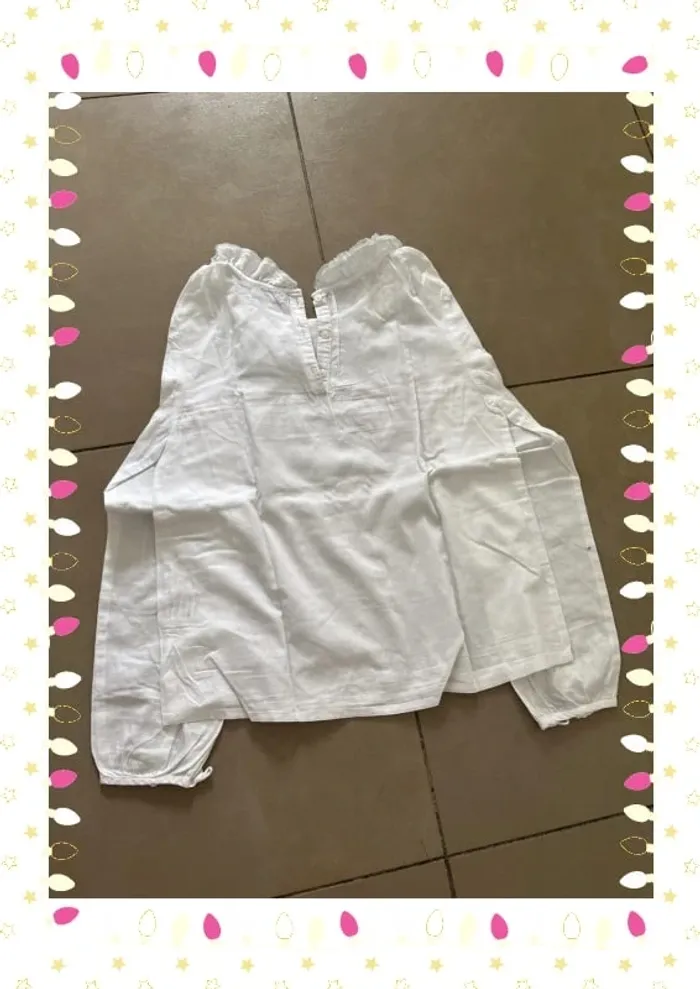 Chemise blanche élégante C de C – Taille 10 ans, enfant fille - photo numéro 4