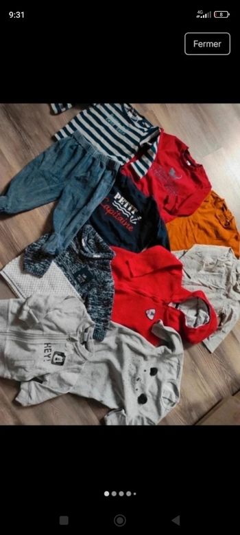 Lot habits 9 mois garçon avec gilet pull pyjamas et autres 