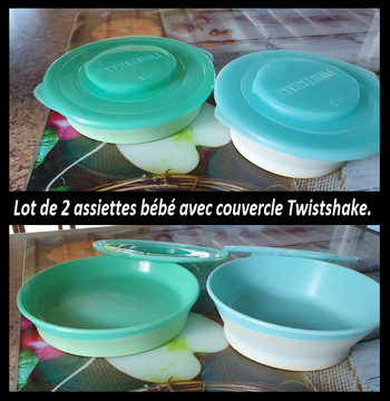 Lot de 2 assiettes bébé Twistshake avec couvercle