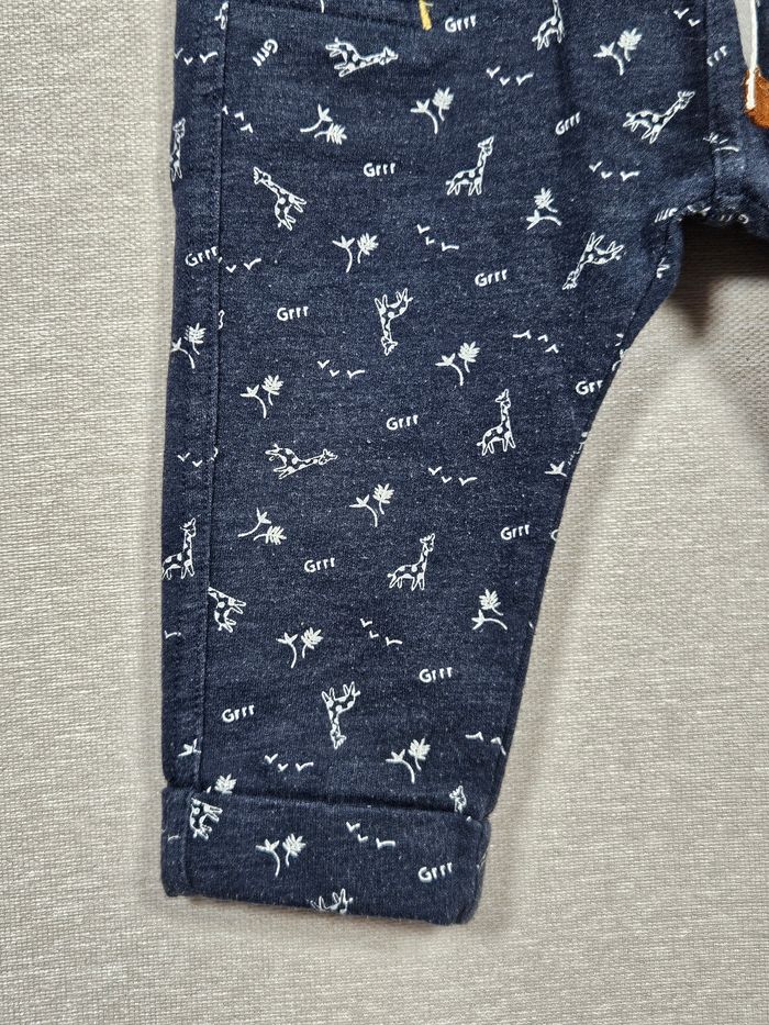 Pantalon bleu marine tape à l'œil 12 mois 74 cm - photo numéro 3