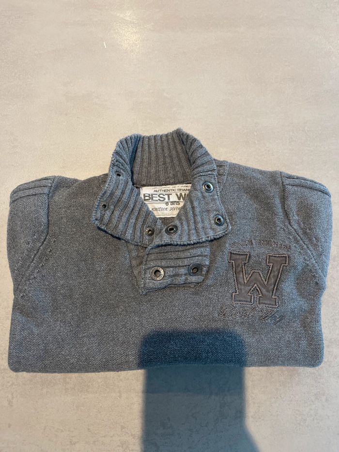 Pull gris 6 ans garçon
