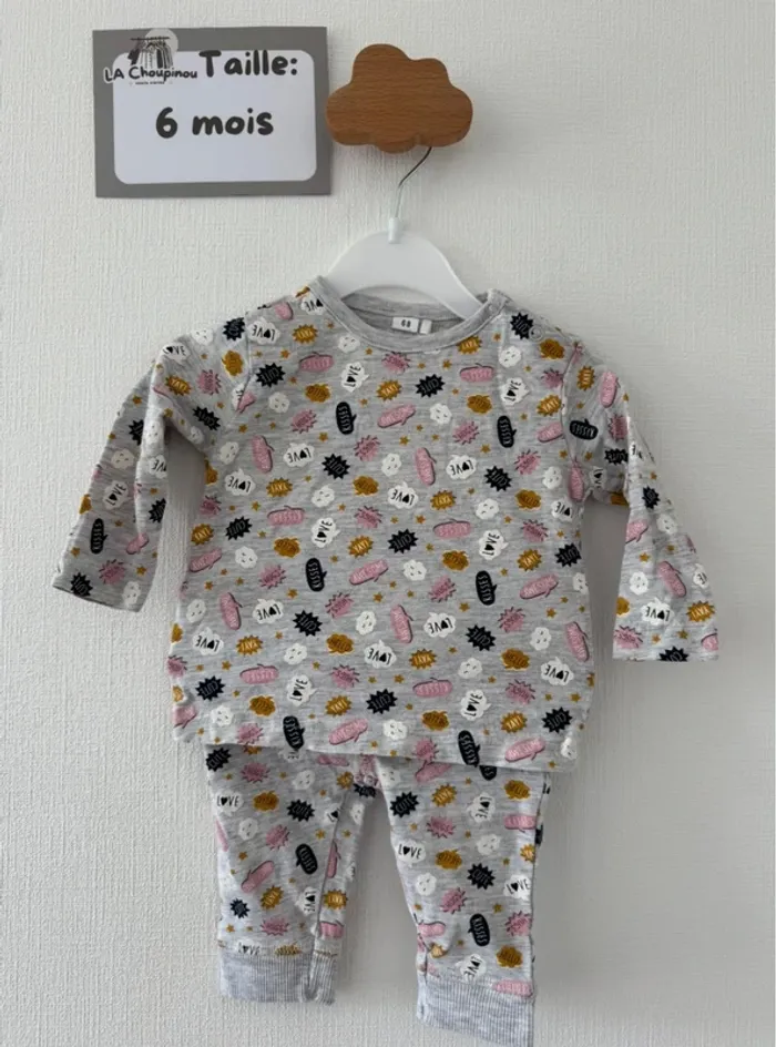 Pyjama fin 2 pièces - taille 6 mois 🌸