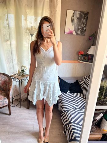Robe asymétrique lin vintage bohème champêtre country western