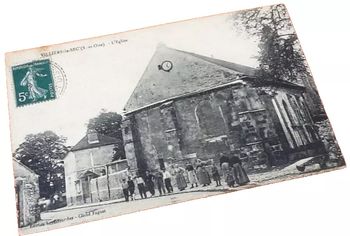 Carte postale ancienne Villiers-le-Sec (Val d' Oise) L' Eglise