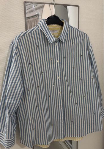 Chemise rayée avec perles 