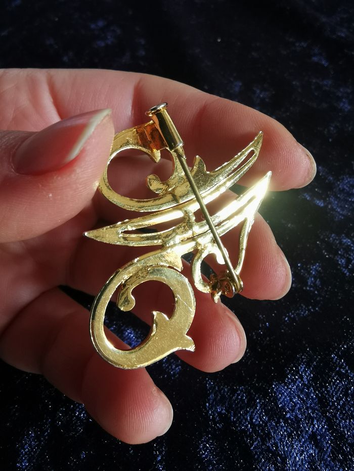 Broche monogramme vintage lettre M italique - photo numéro 2