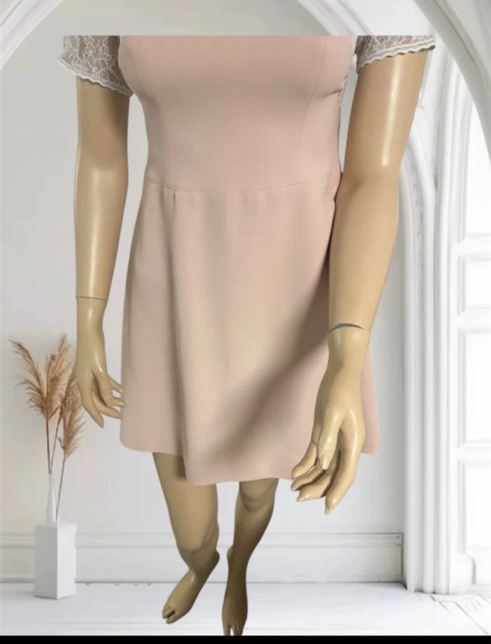 Robe The Kooples neuve XS rose pâle dentelle blanche - photo numéro 2