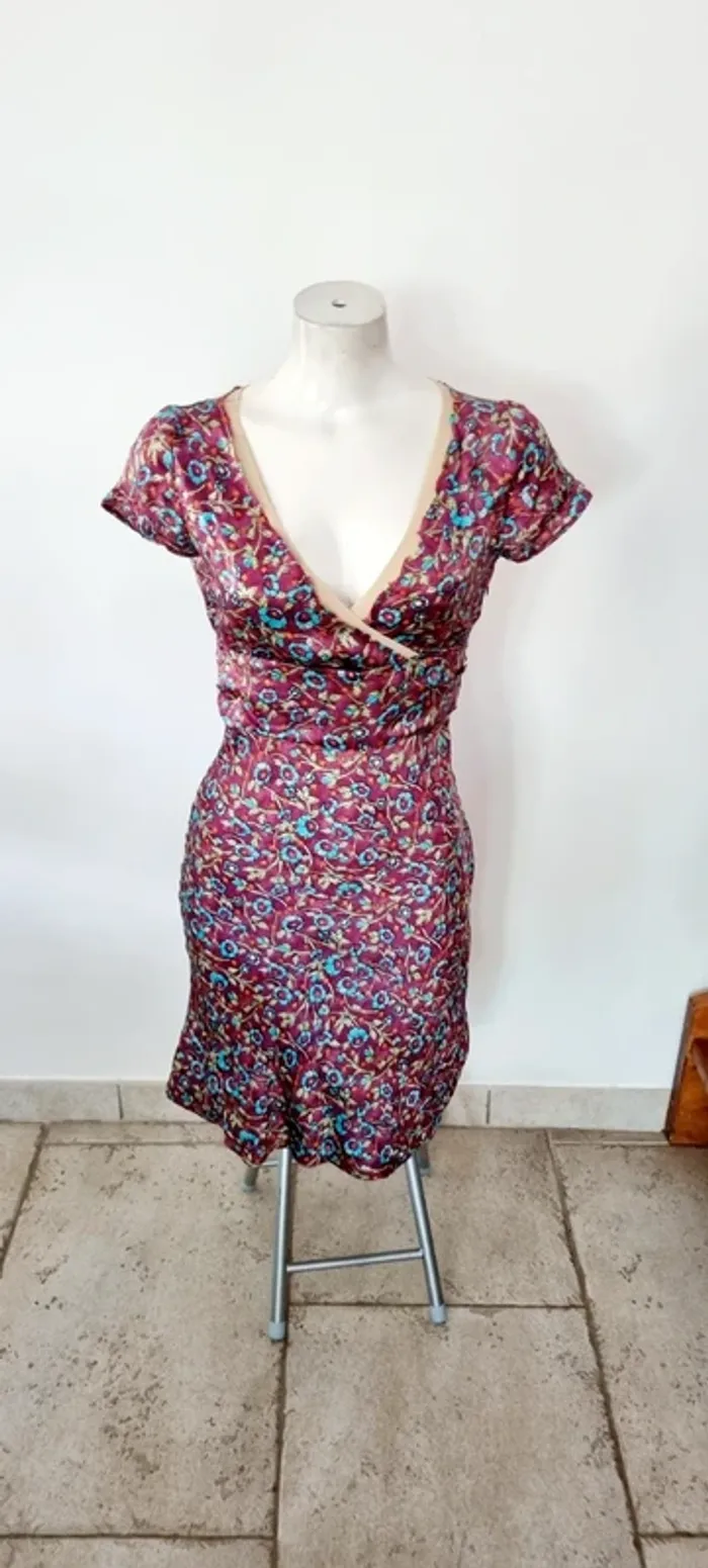 Robe courte fleuri violette bleue RR 36 - photo numéro 7