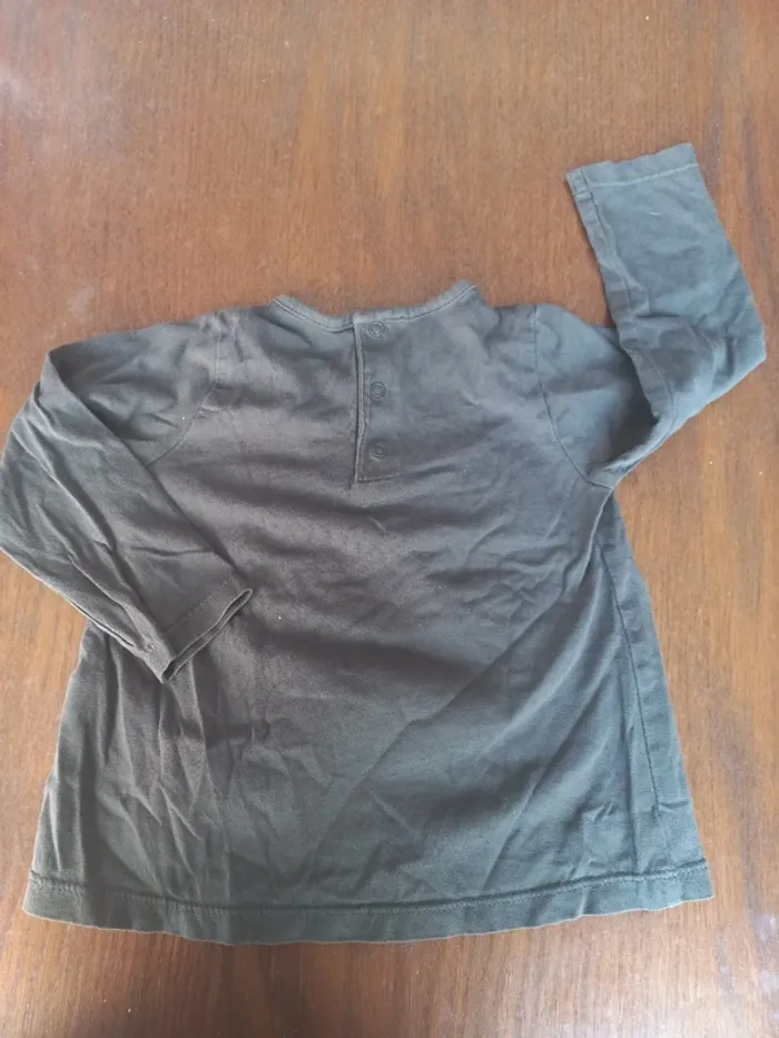 T-shirt gris manches longues Obaïbi 12mois 74cm - photo numéro 2