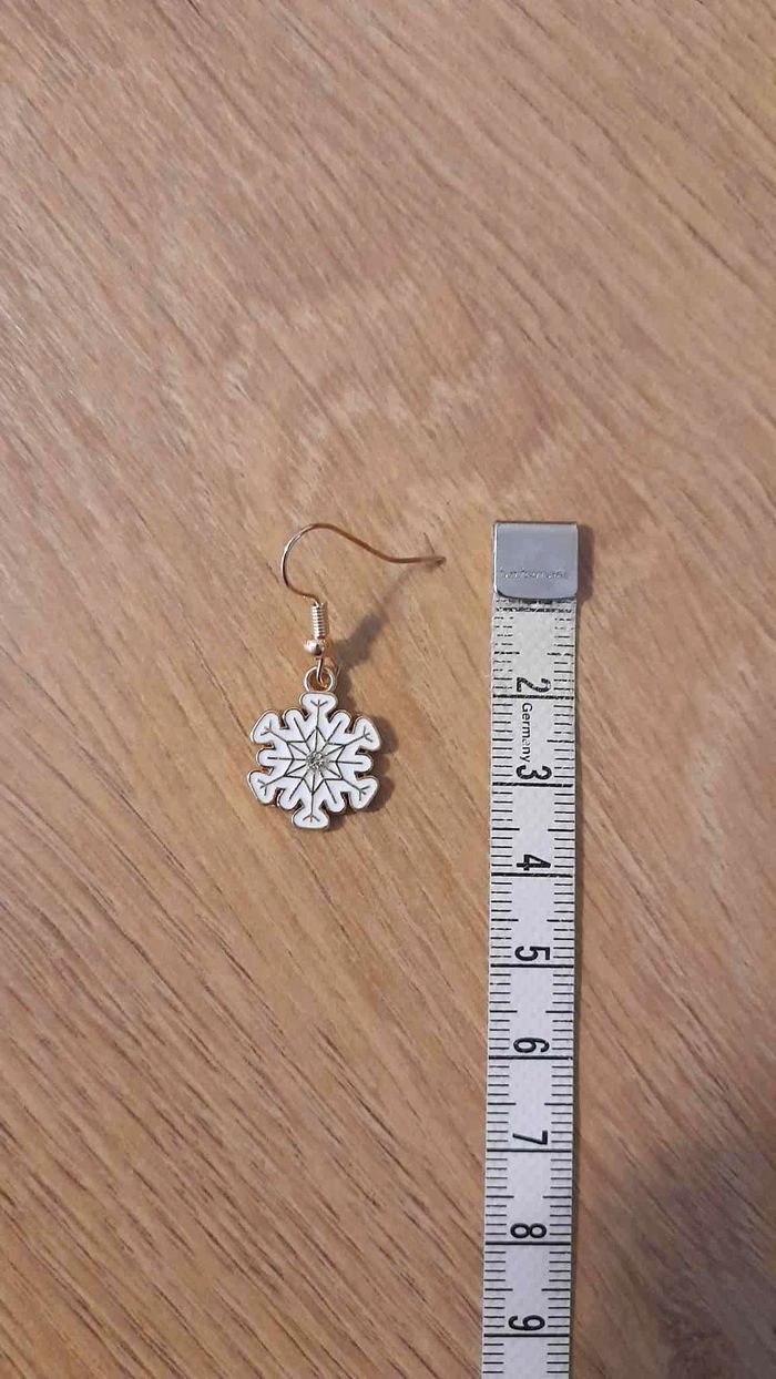 Bijoux Noël | Boucles d’Oreilles neuves Flocon de neige - photo numéro 3