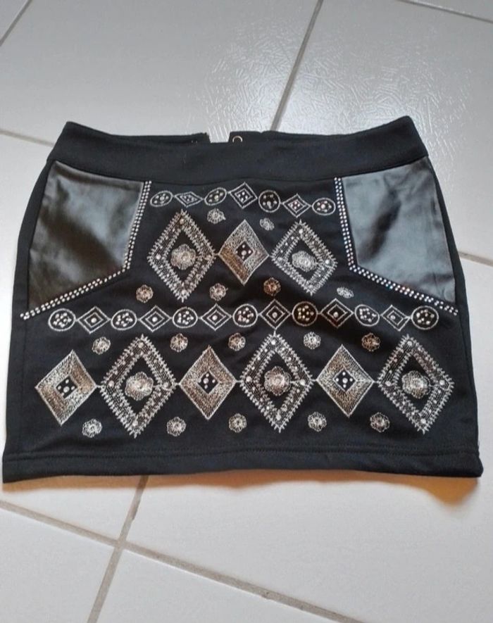Mini jupe femme Noir avec motif - photo numéro 8