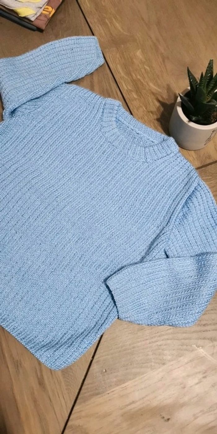 Pull fait main bleu 3 ans - photo numéro 2