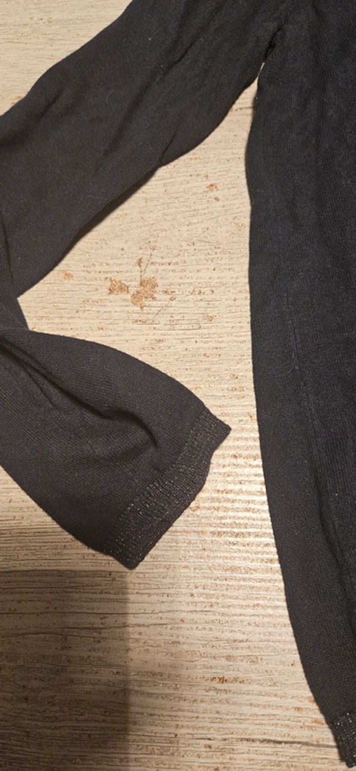 Pull noir léger à manches longues et bord brillant, Tex 11/12 ans, nickel - photo numéro 5