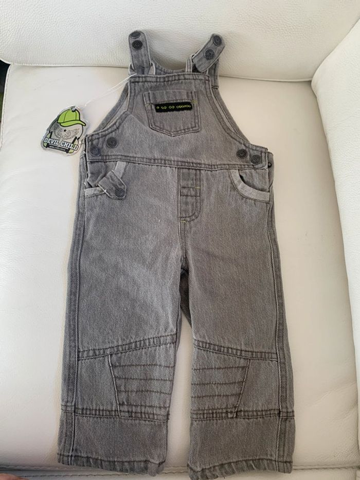 Salopette jeans gris