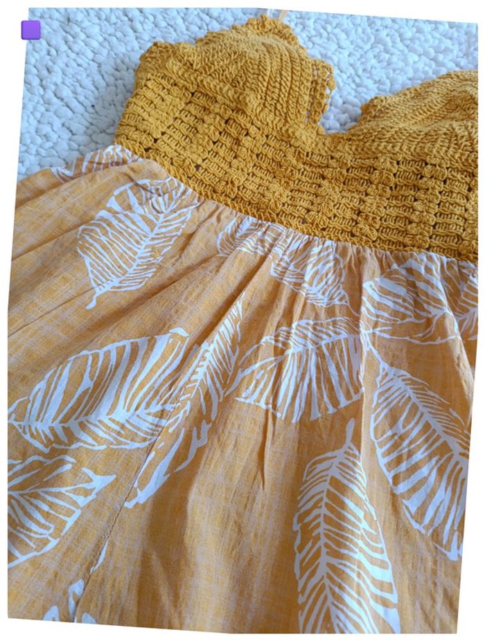 Combi Short jaune crocheté et fluide vintage été - photo numéro 2