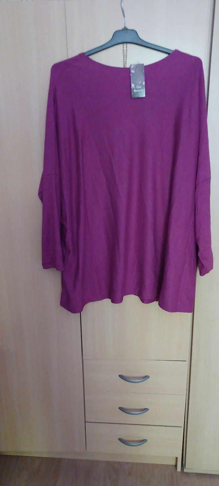 Très joli pull oversieze avec des fleurs femme T U - photo numéro 9
