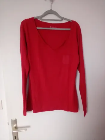 Tee shirt manches longues rouge
