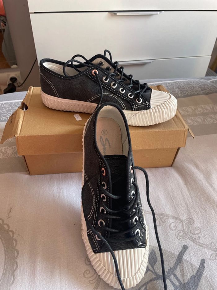 Basket en toile jean