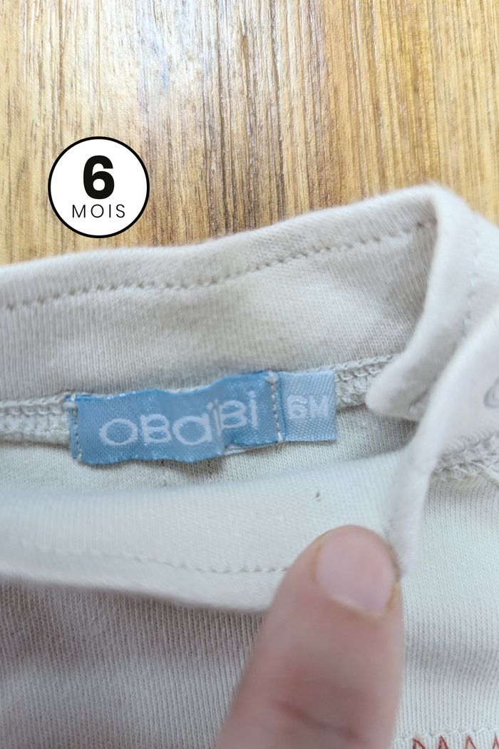 Pull beige avec col - bébé garçon 6 mois - photo numéro 3