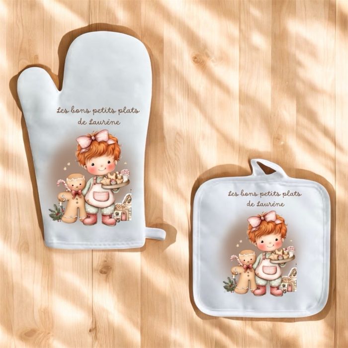 Set gant et manique de cuisine personnalisés