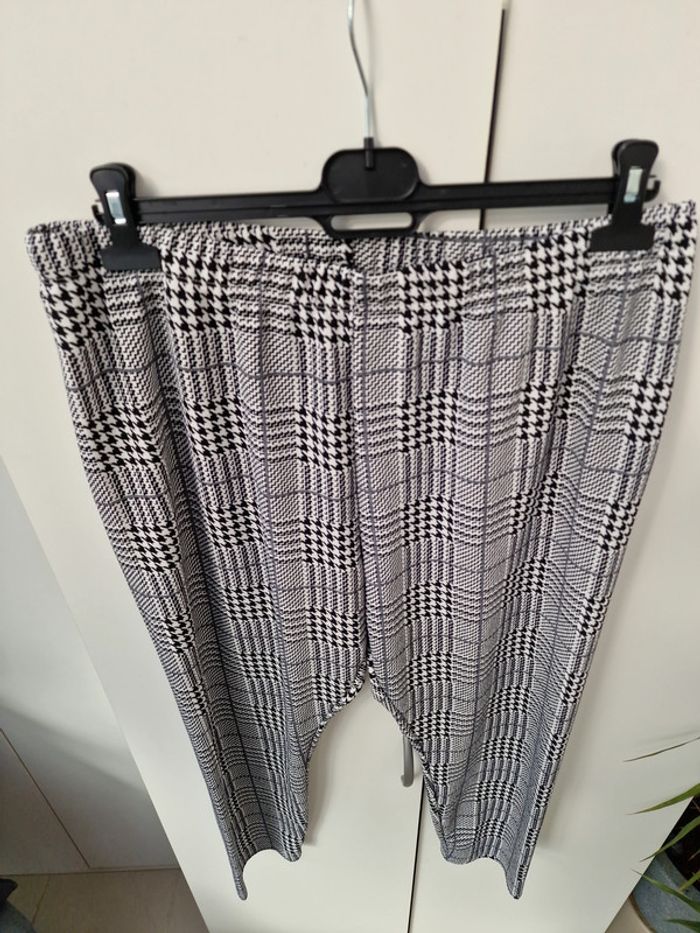 Pantalon Leggings Pied De Poule Noir Et Blanc - photo numéro 4