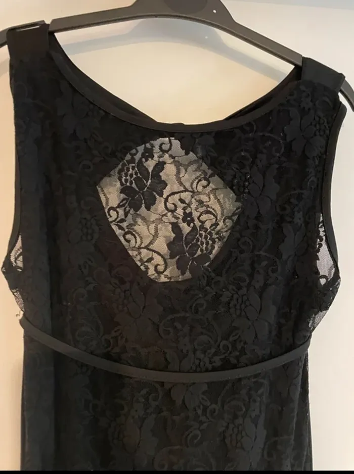 Robe noire Made in Italy dos dentelle - T.XS - photo numéro 3