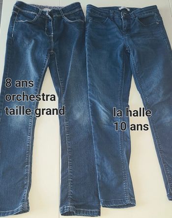 2 jeans orchestra la halle 8 taille grand 10 ans fille