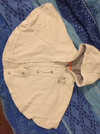 Poncho blanc 12 mois