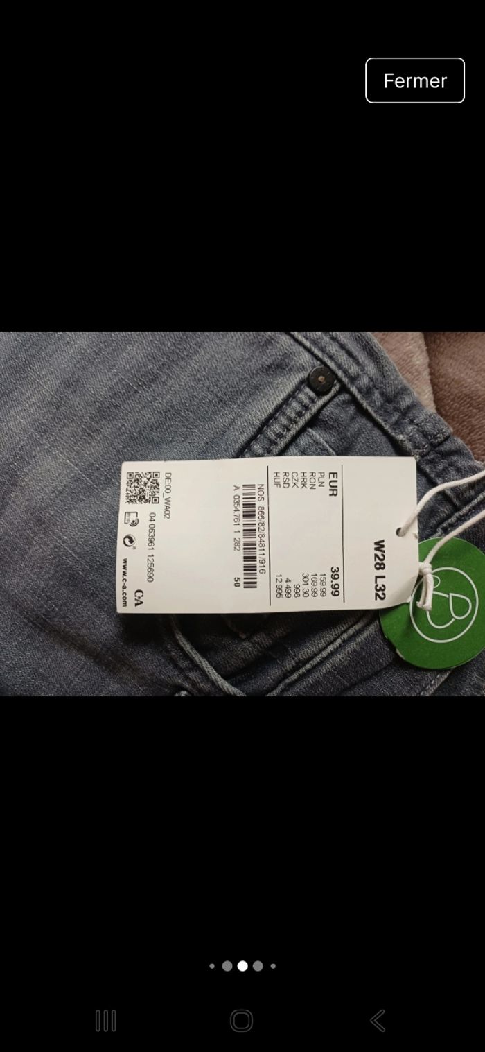 Jeans slim homme C&A 38 neuf - photo numéro 5