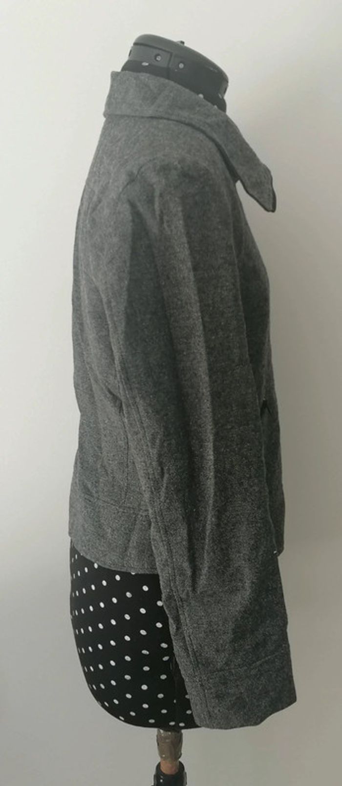 Veste / Blazer en laine gris foncé Taille 38 Promod - photo numéro 6