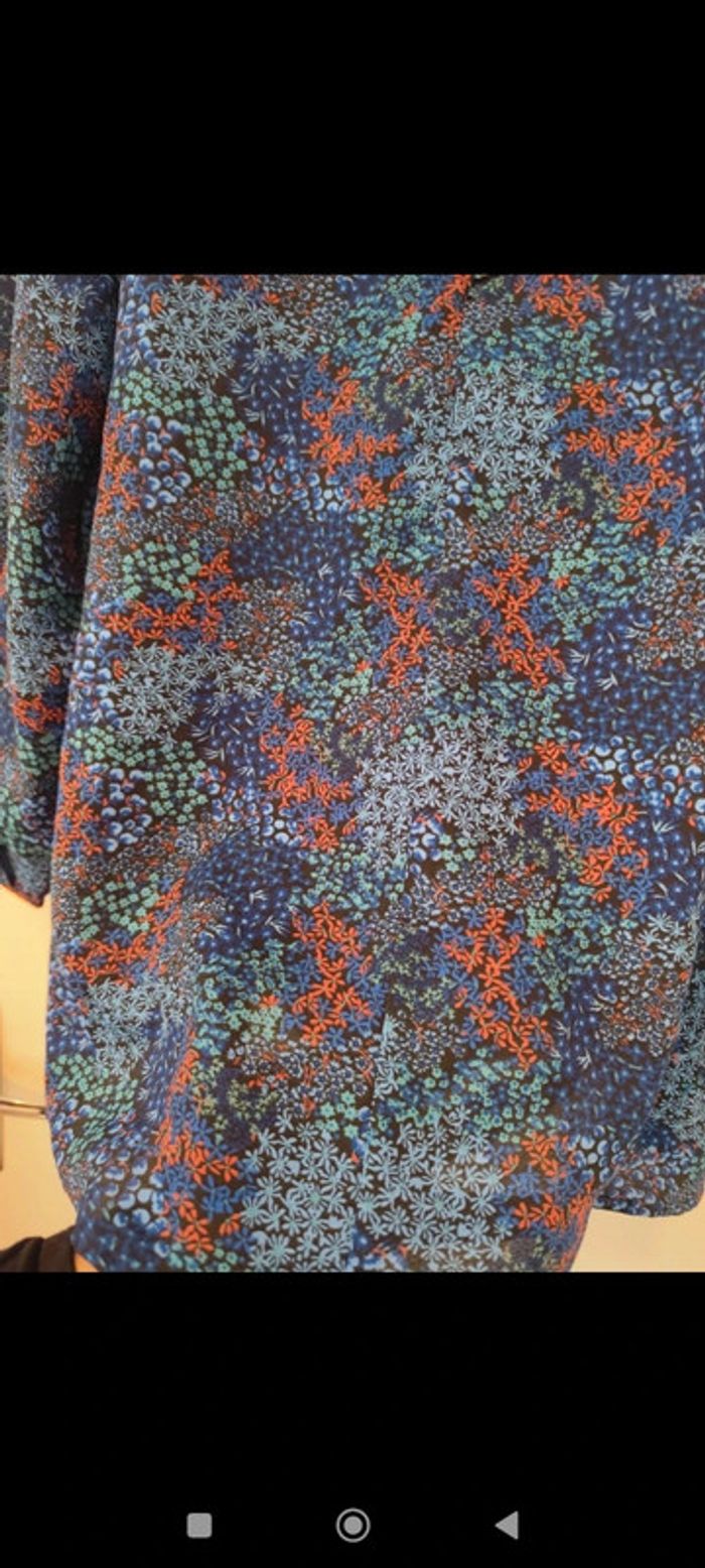 Blouse fluide bleu à motifs taille 50 - photo numéro 4
