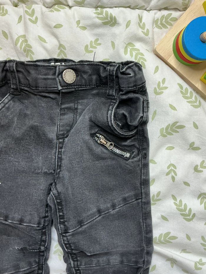 Jean slim noir lulu castagnette taille réglable 18 mois - photo numéro 4