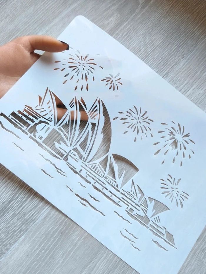 Grand Pochoir A4 de l'Opéra de Sydney - photo numéro 2