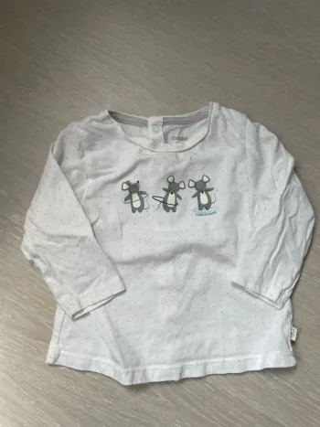 T-shirt manches longues souris - 9m