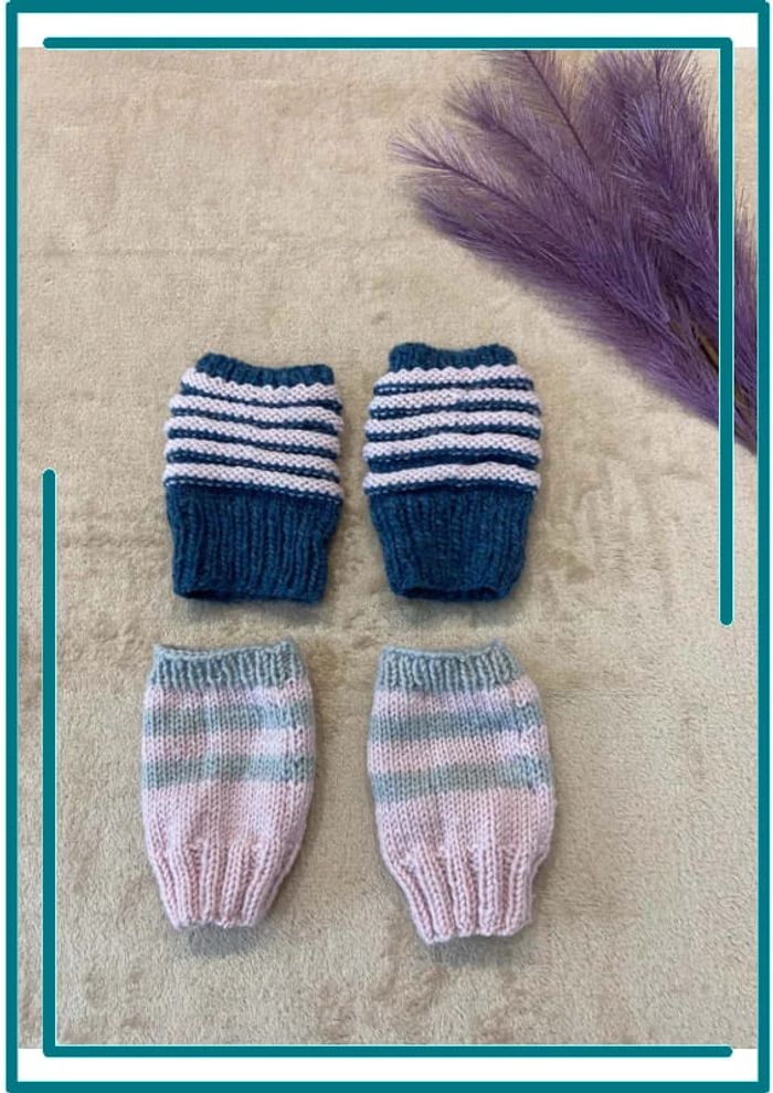Guêtres tricotées mains fille 8-10 ans