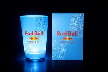 Verre lumineux Redbull à Led Bleu Clair