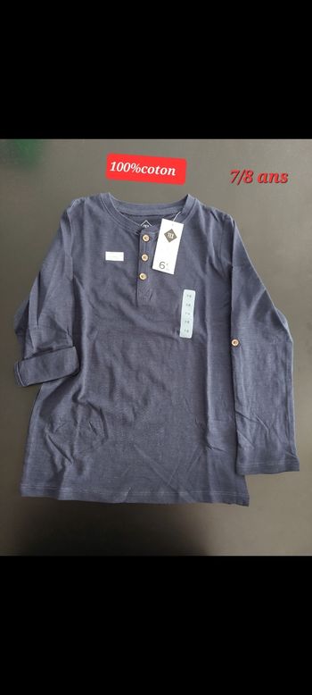 T-shirt bleu marine garçon 8ans