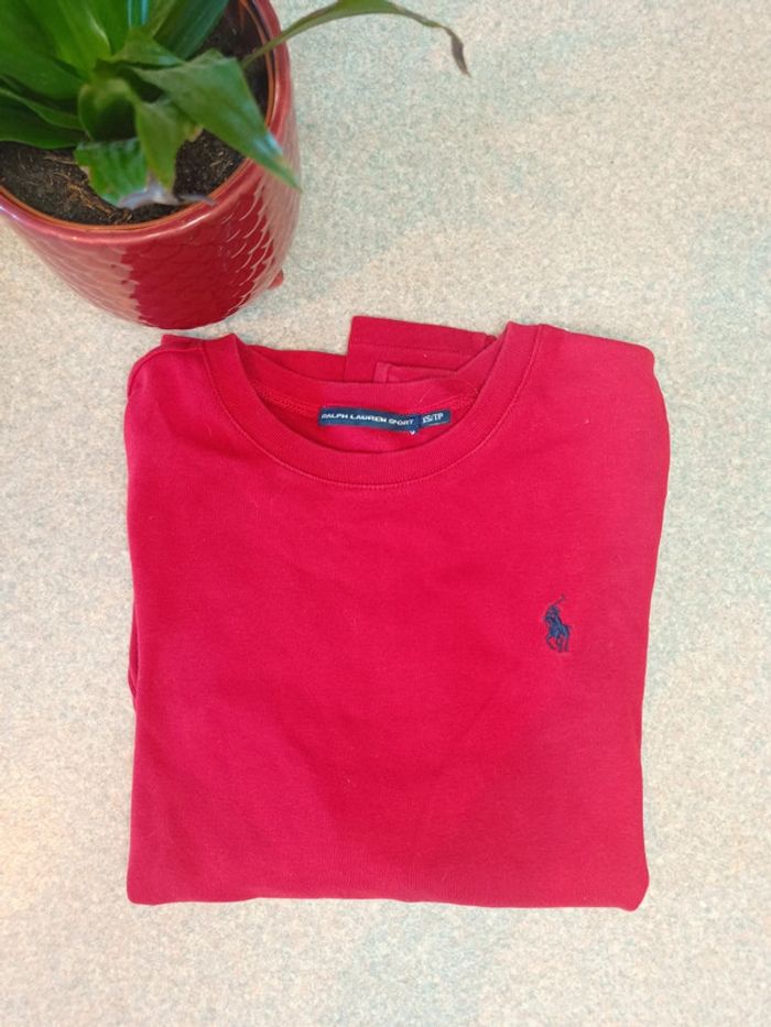 Tee shirt manches longues Ralph Lauren femme rouge