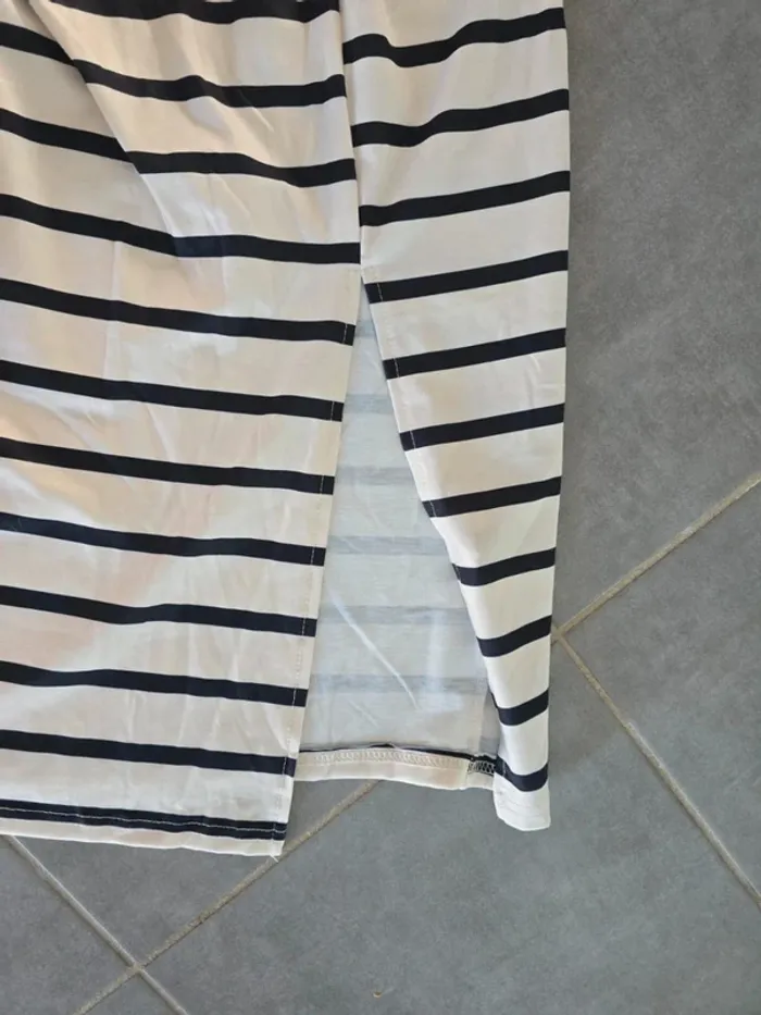 Robe beige rayée - photo numéro 4