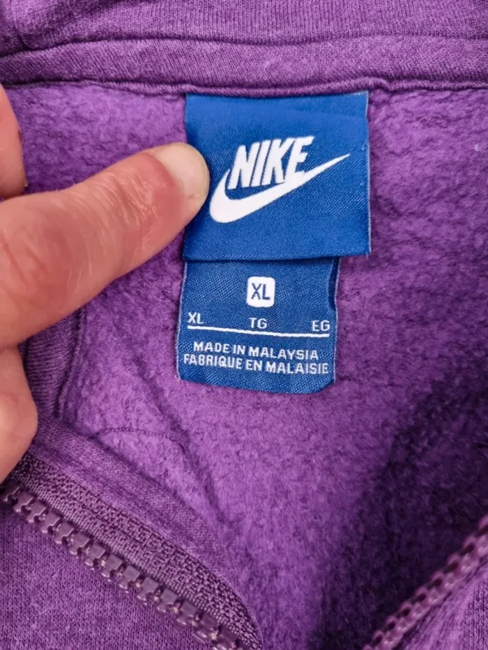 Veste zippée à capuche violette Nike – Taille XL Femme (mesures en photos) - photo numéro 6