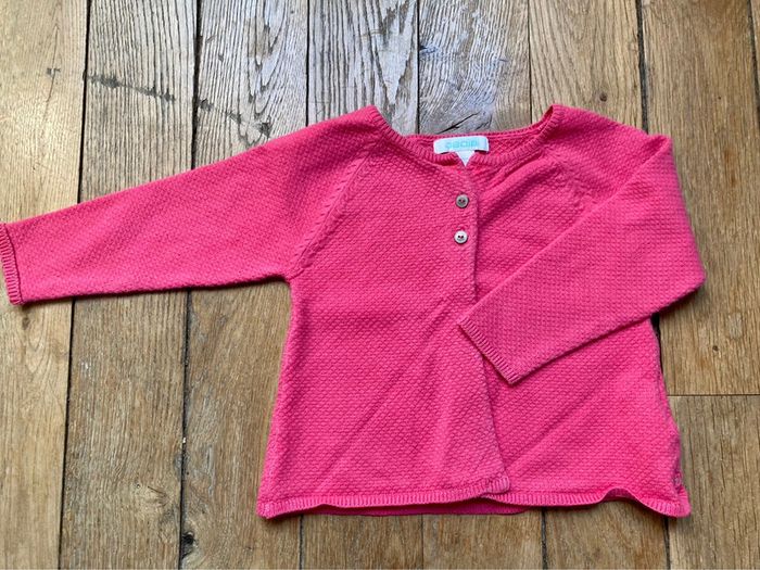 Gilet rose fushia Obaibi coton fin 12mois