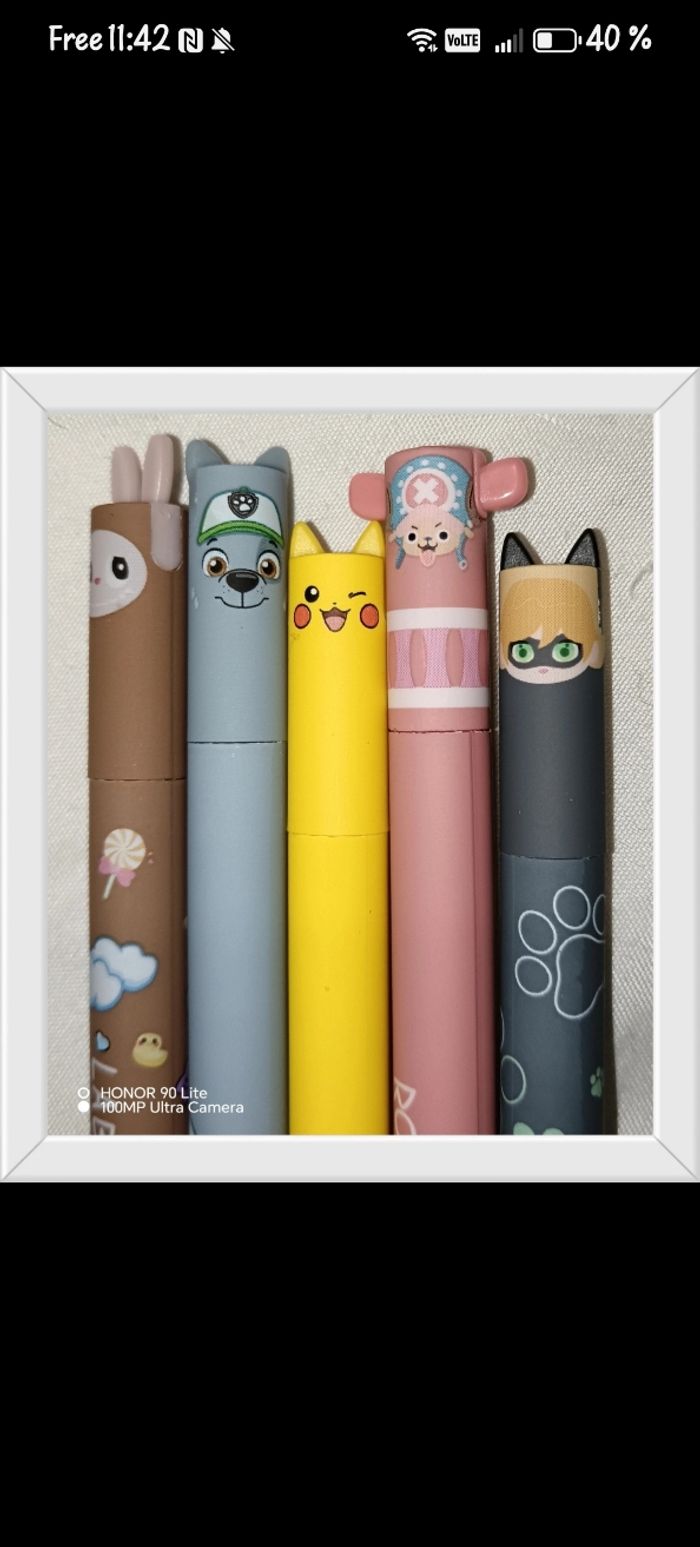 Lot divers 5 stylos effaçables super héros