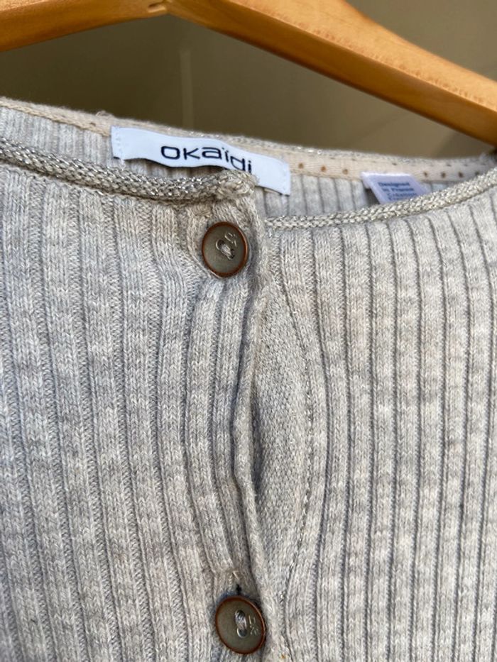 Gilet coton gris Okaïdi taille 14 ans - photo numéro 7
