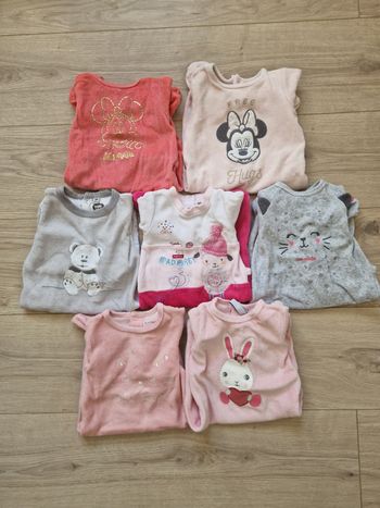 Lot de 7 Pyjamas velours bébé 3 mois