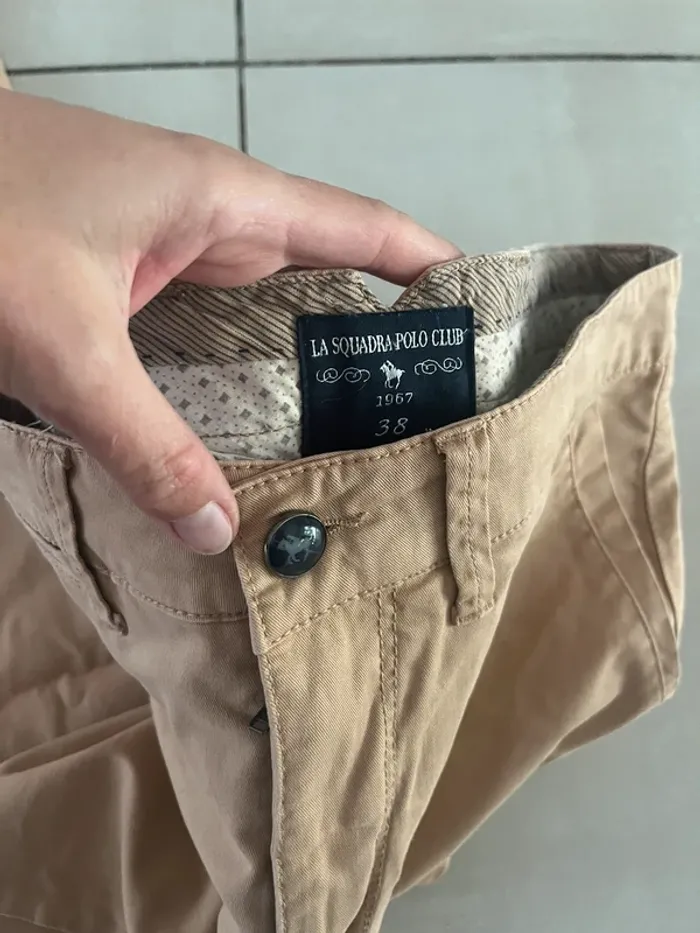 Pantalon beige la Squadra polo club taille 38 - photo numéro 5