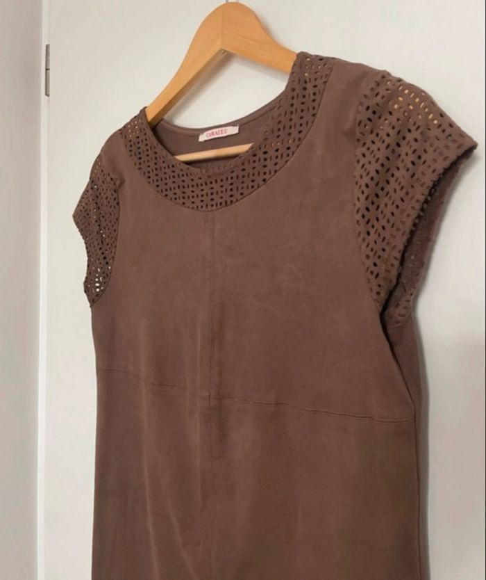 Robe suédine marron Camaieu T40 - photo numéro 3