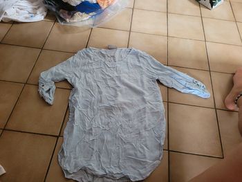 Haut manche mi longue bleu taille s vero moda