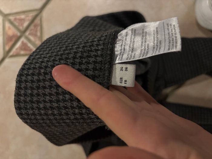 Pantalon fille pied de poule gris - photo numéro 2