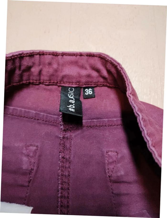 Jupe courte Mini-jupe coupe droite mauve - photo numéro 2