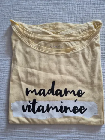 Tee-shirt oversize jaune Camaïeu Madame vitaminée taille L